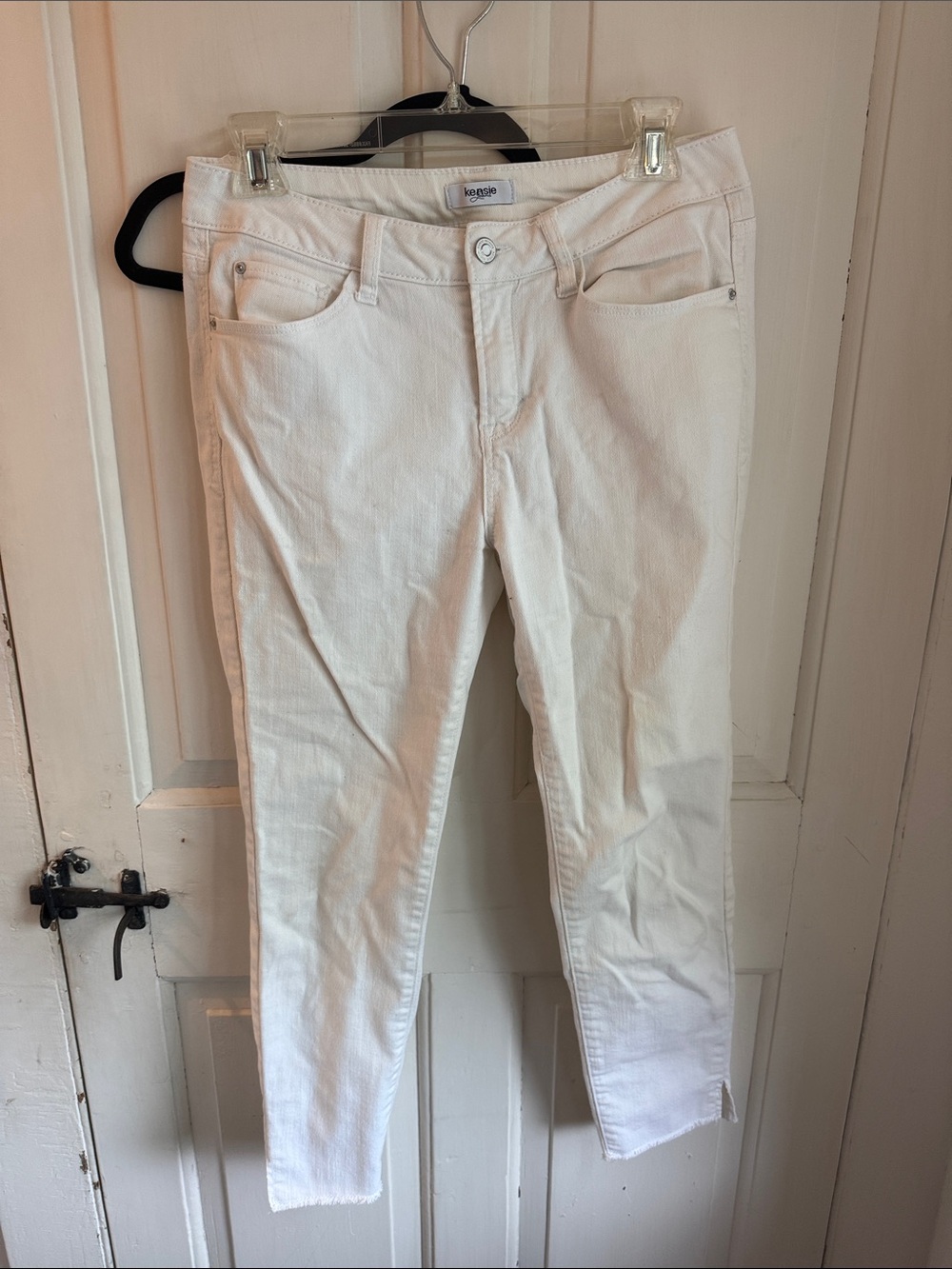 Kensie Off-White Straight Leg Jeans